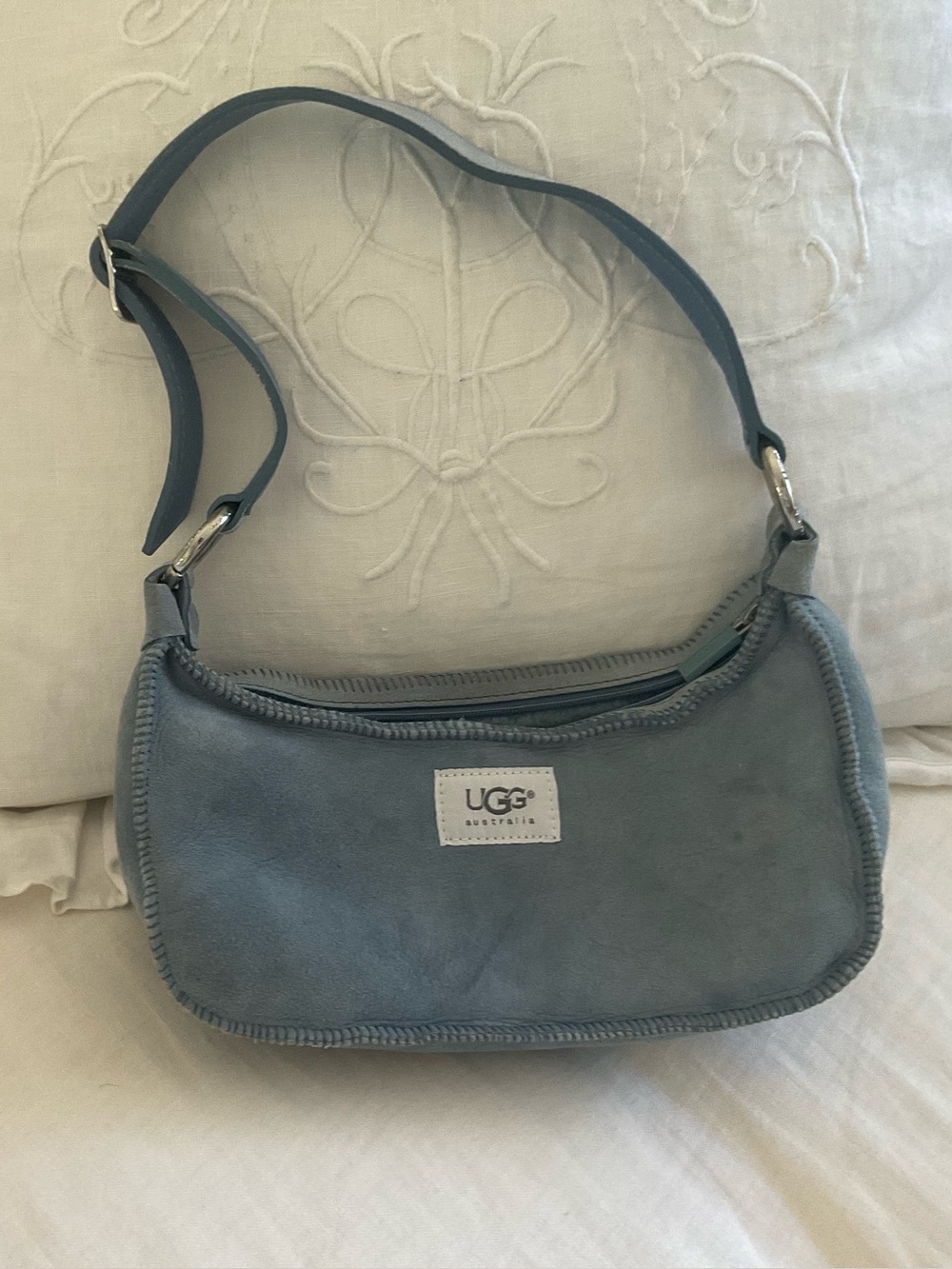 UGG Dusty Blue Suede Mini Shoulder Bag